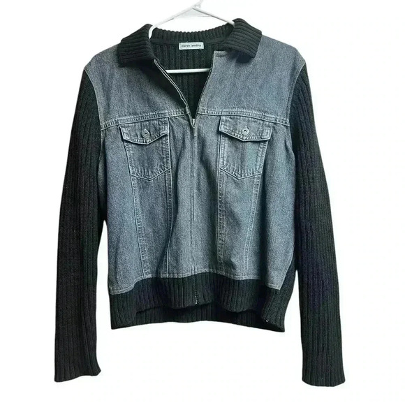 Marsh Landing Jean Sweater Zip Up Jacket Medium - Picture 1 of 8